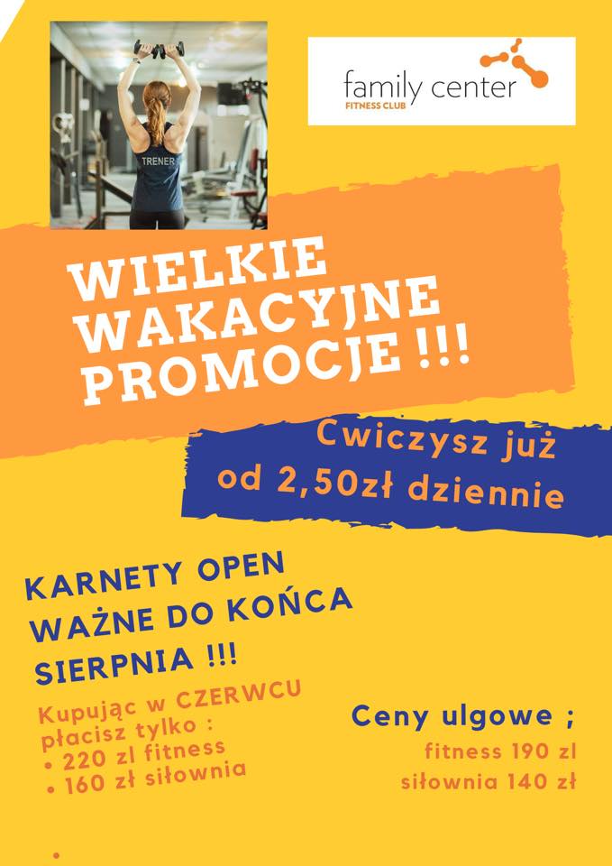 Wakacyjne promocje Fitness Club Family Center