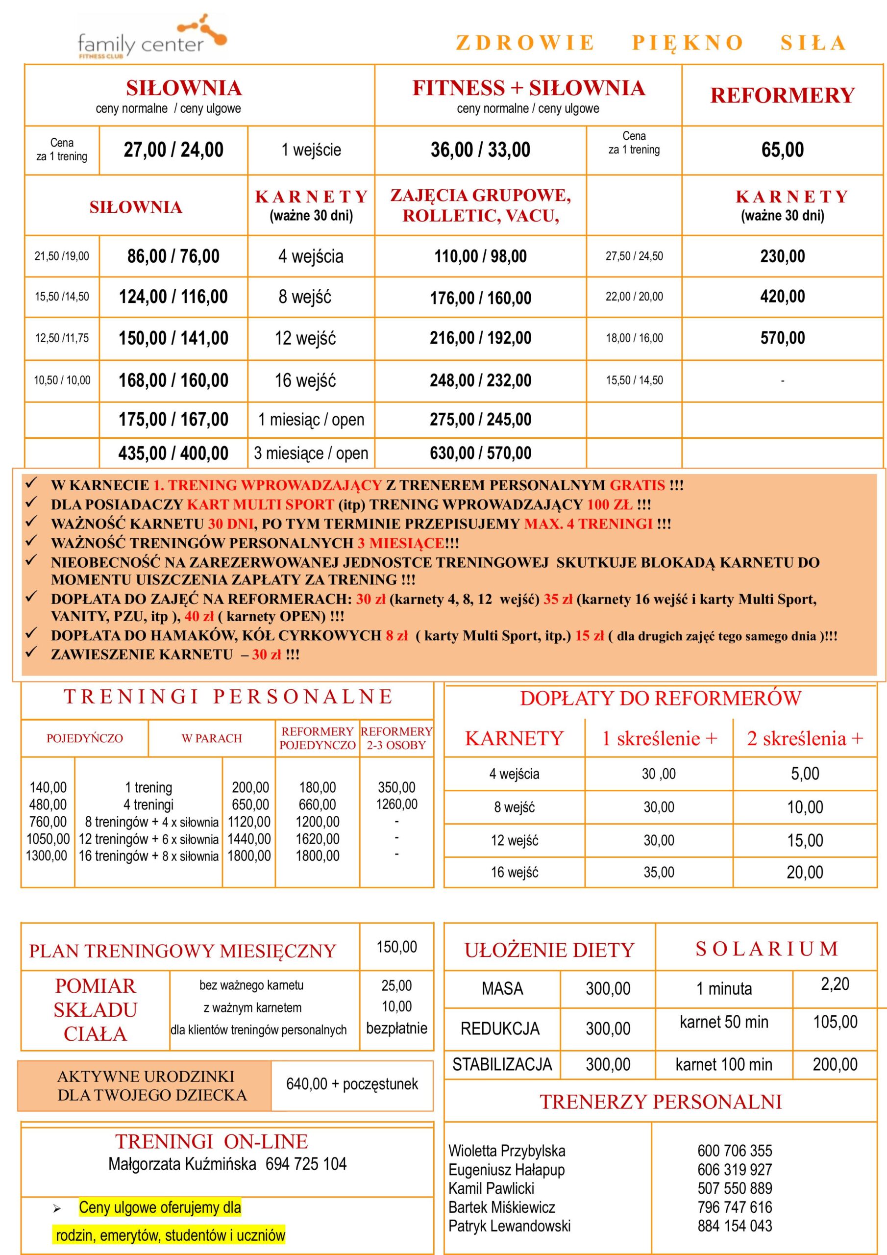 2025 r. Z D R O W I E...cennik od 25.05.2025 2025 r. Z D R O W I E...cennik od 25.05.2025